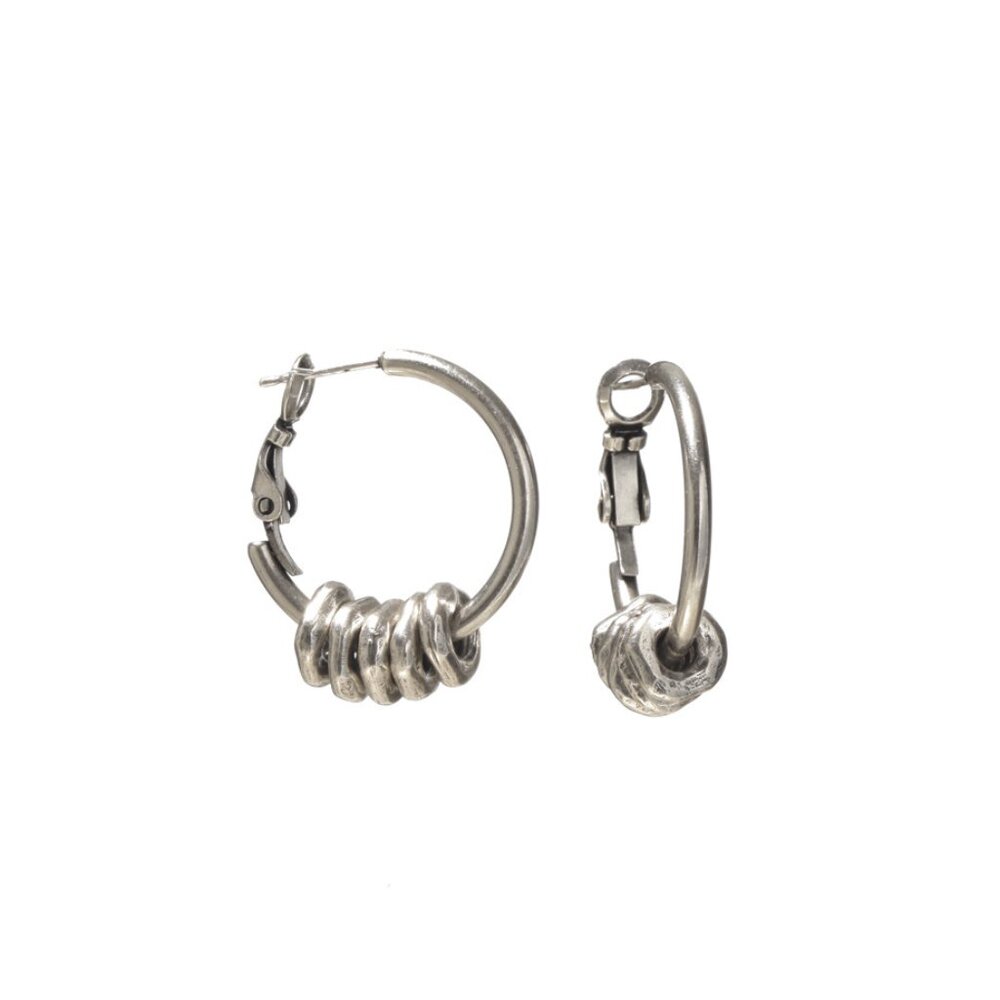 Silver -tone Hoop Pierced Earrings
